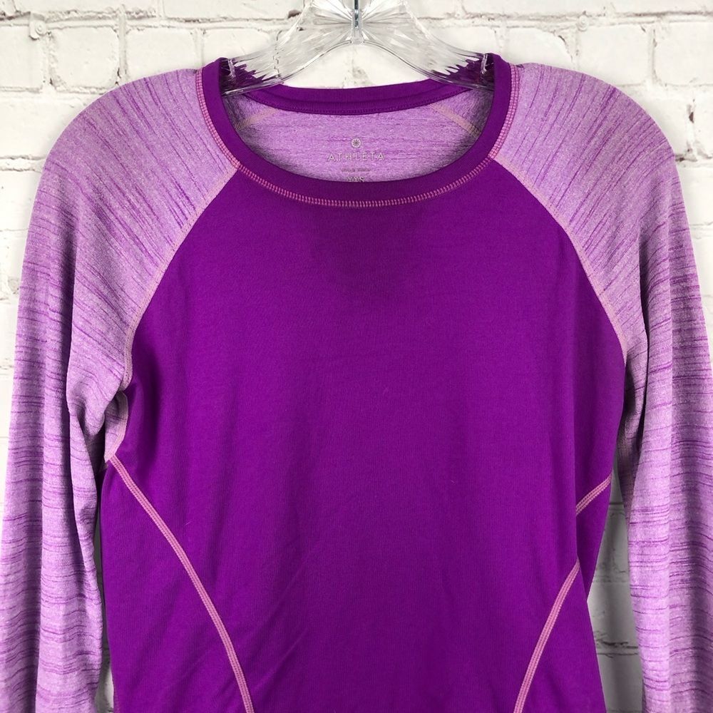 Athleta Purple Long Sleeve Athletic Top Women's Sz XXS
